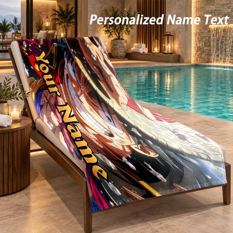 One Piece Custom Name Beach Towel Large Soft Towel for Indoor Bathroom Outdoor Beach