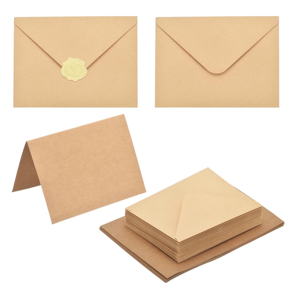 20Sets 4x6 Blank Cards and Envelopes V Flap A6 Envelopes with Cardstock & Gold Stickers for Greeting Cards Wedding Invitations
