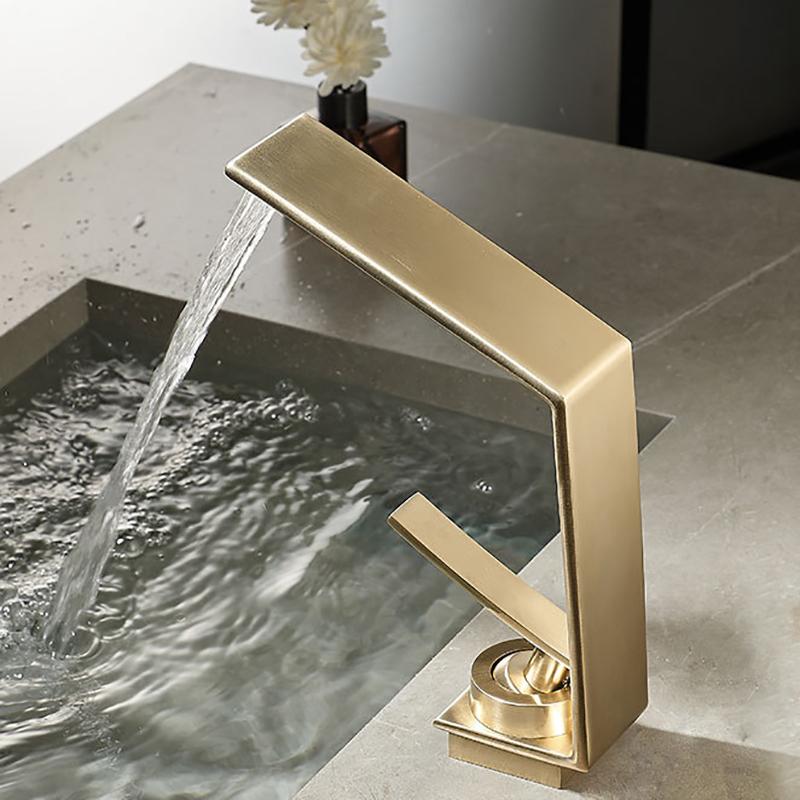 Смеситель для раковины в ванной, современный смеситель с одним отверстием, кран для горячей и холодной воды, смеситель для ванной комнаты, монтируемый на палубе, различные смесители для раковины