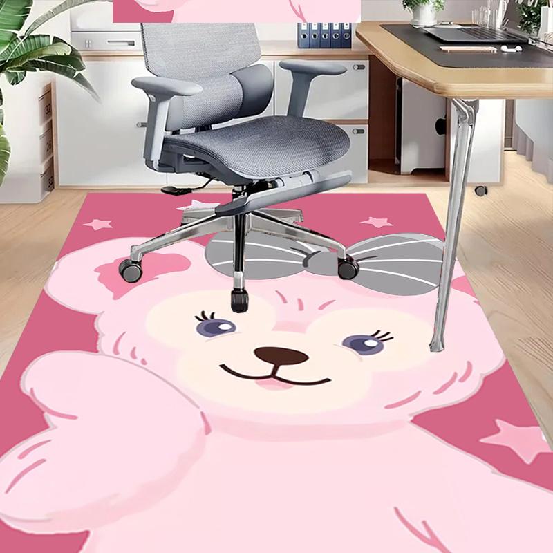 Pink Teddy Bear Bow Carpet For Playroom Bedroom Living Room Sofa Home Decorkids Game Area Rug Nonslip Floor Mat