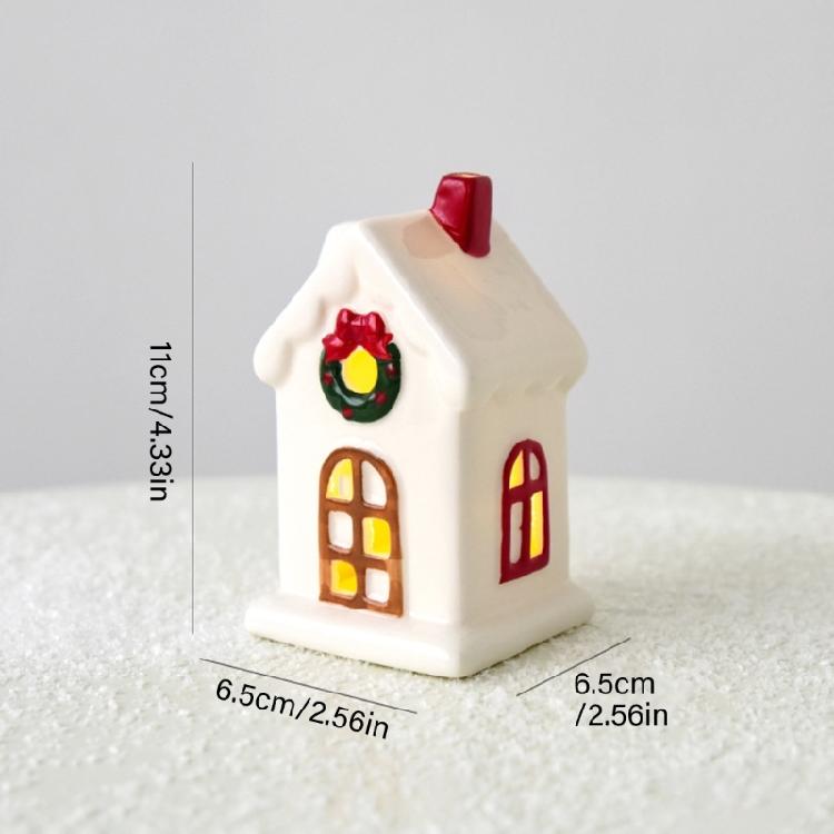 Праздничные керамические домики, декорации, подсвечники на батарейках, рождественская деревня, сезонный подарок, готовые к праздничной демонстрации