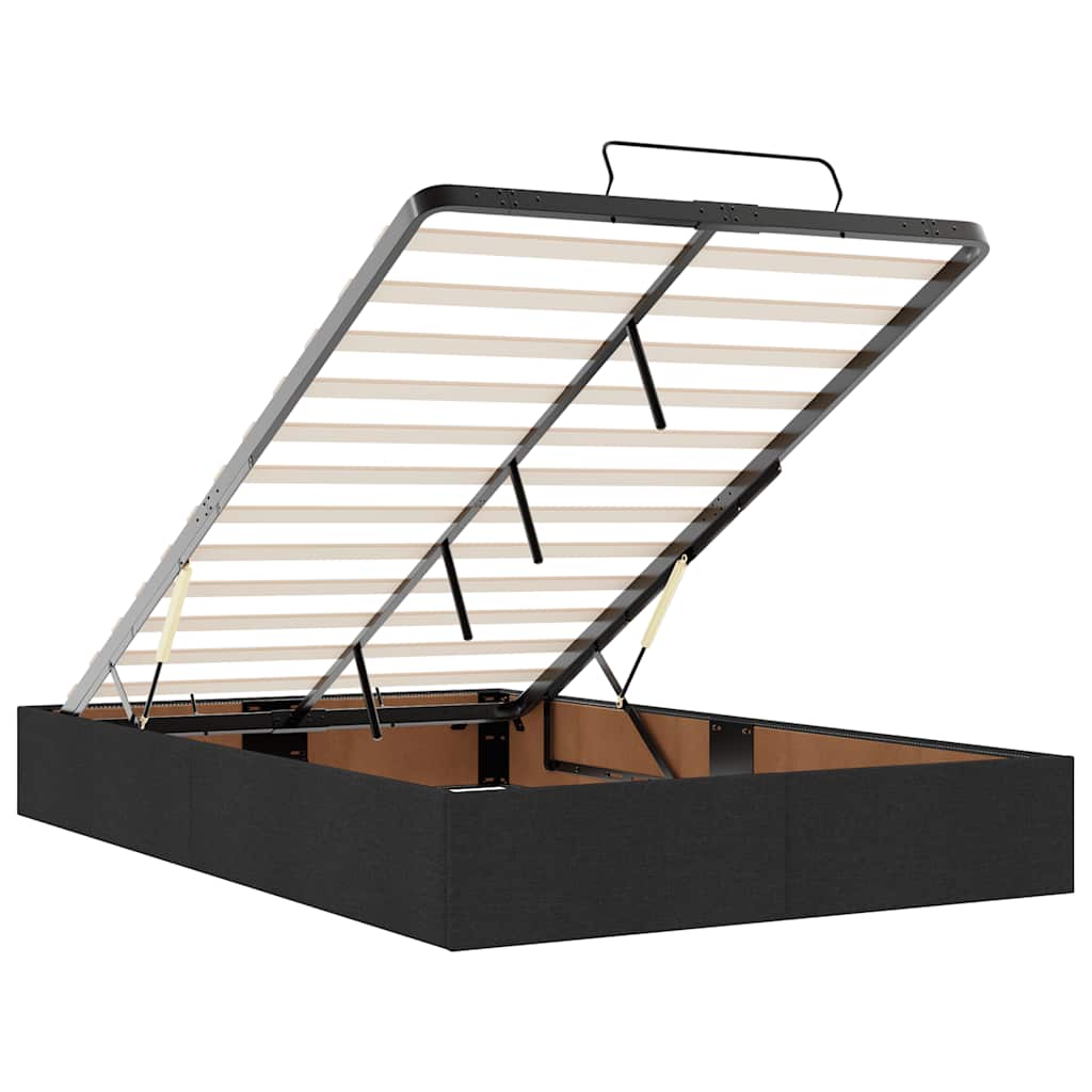 Ottoman Bed with Mattress Black 120 x 190 cm Velvet