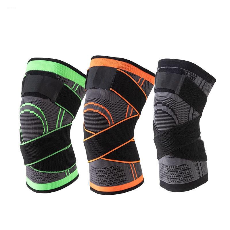 Sports Knee Pads Eight-character Straps Pressurized New Nylon Breathable Basketball Football Volleyball Brace Protector BandageElastic and Breathable