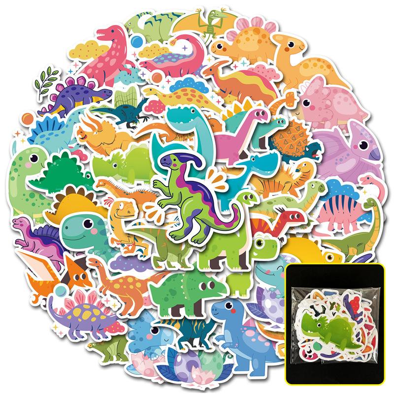 50 Наклеек с большеглазыми динозаврами, Детские милые мультяшные наклейки с личностью, Тираннозавр Рекс, Животное, Вечеринка, Игрушка