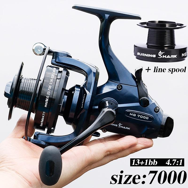 Спиннинговая катушка для ловли карпа 13+1BB 4,7:1, тяга 10 кг, со свободной шпулей для снастей для ловли карпа