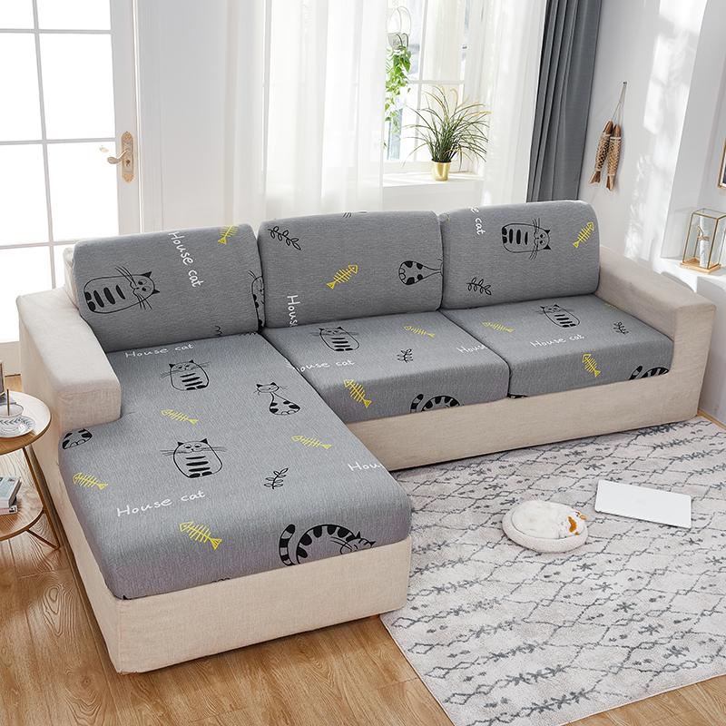 Чехлы на подушки для дивана с принтом, эластичные чехлы для домашних животных, детские эластичные моющиеся чехлы с цветочным принтом для гостиной, съемный чехол, защита для мебели