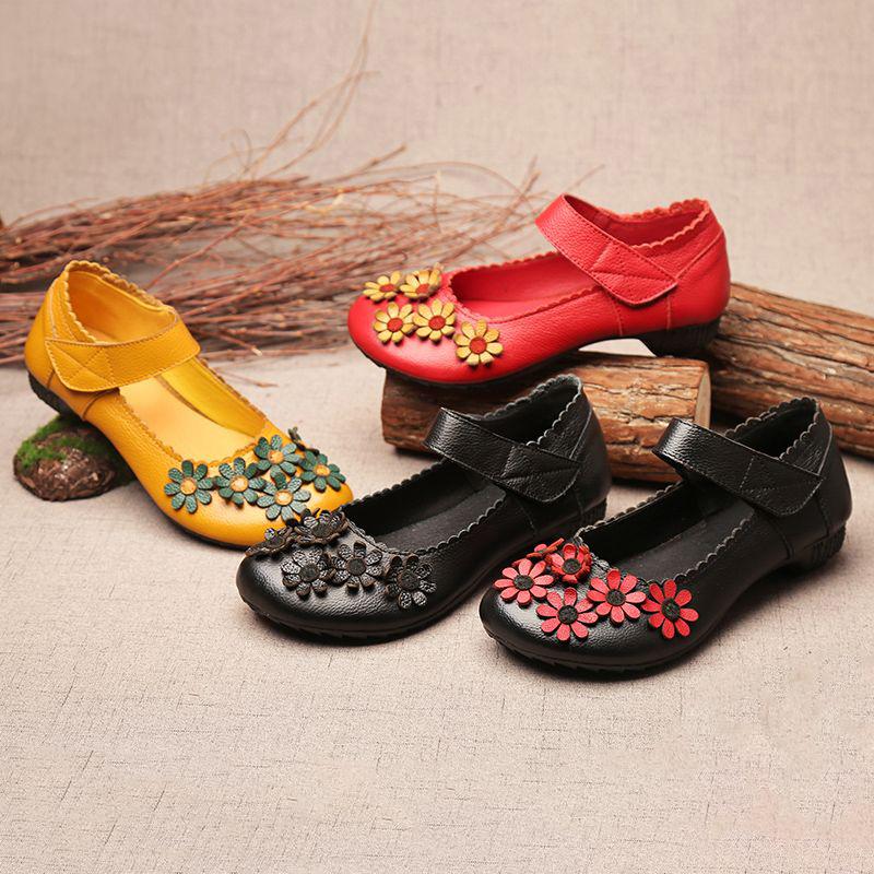 1930 винтажные туфли Мэри Джейн с цветочным принтом, удобные туфли на плоской подошве с ремешками, женские мокасины для пожилых женщин, мокасины для вождения для мам, женские сандалии