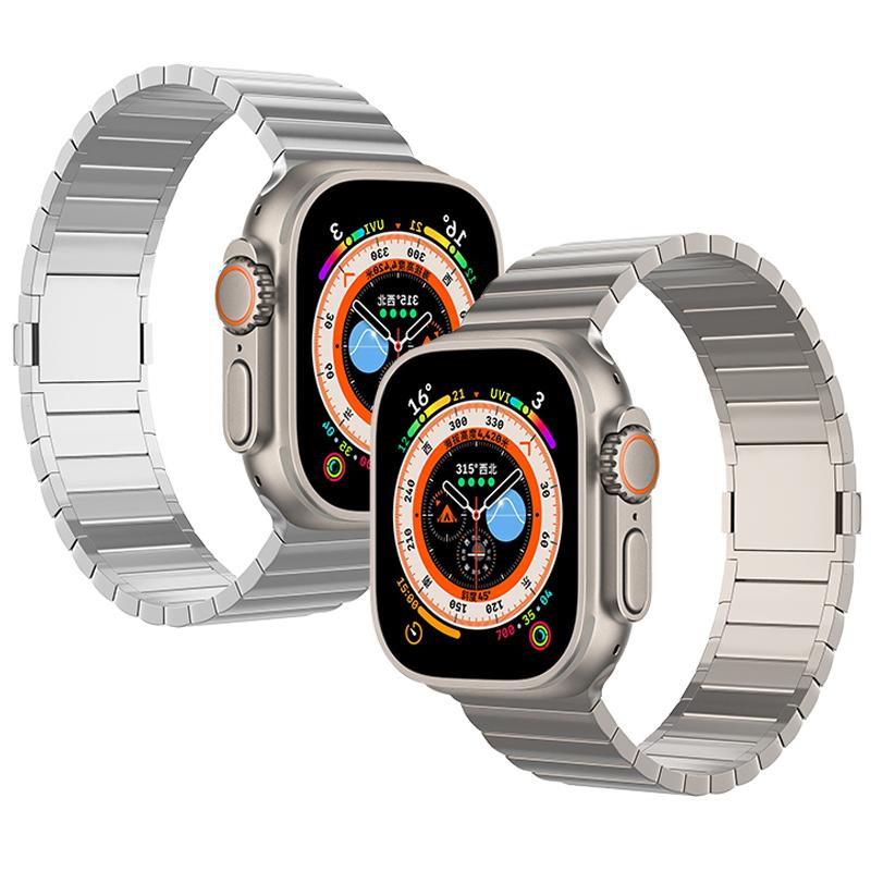 Для Apple Watch Ultra 3 2 1 49 мм / Series 11 10 46 мм / 9 8 7 45 мм / SE3 SE2 SE 6 5 4 44 мм / 3 2 1 42 мм Титановый сплав Ремешок для часов Магнитная застежка
