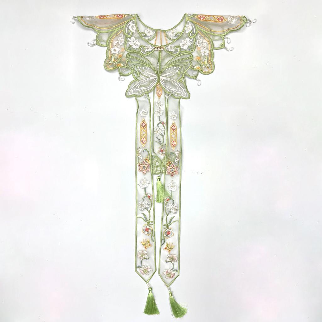 Ming Dynasty Embroidery Hanfu Cloud Shoulder Butterfly National Cape New Chinese Style Hanfu Skirt Cheongsam False Collar