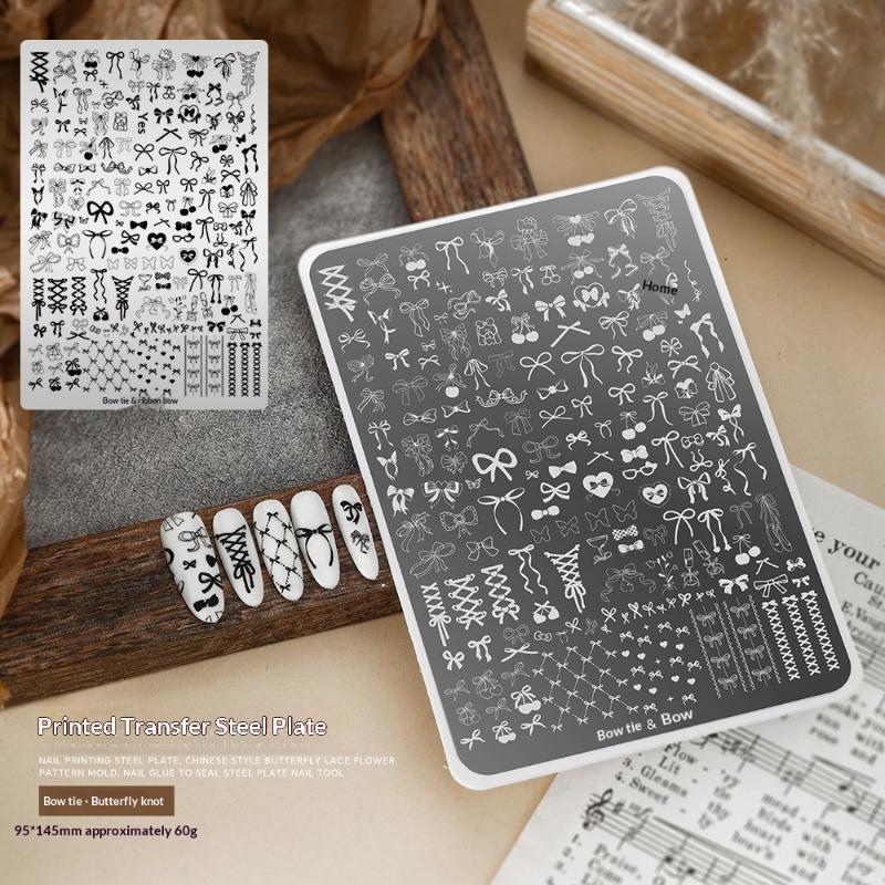 Nail Stamping Plate 1Pc Durable Stainless Steel Multi Design Nail Printing Tool for Manicure Lovers Home Use