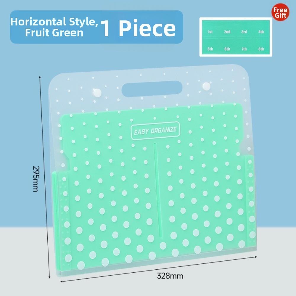 PP Material Expanding File Organizer 9-Pocket Document Storage Bag Exam Paper Storage