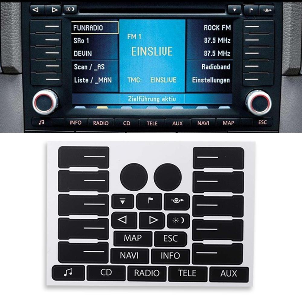 8 шт. Набор наклеек для ремонта кнопок мультимедиа автомобиля для 2005-2010 Volkswagen Jetta Passat Touareg Наклейки для ремонта Автомобильные аксессуары