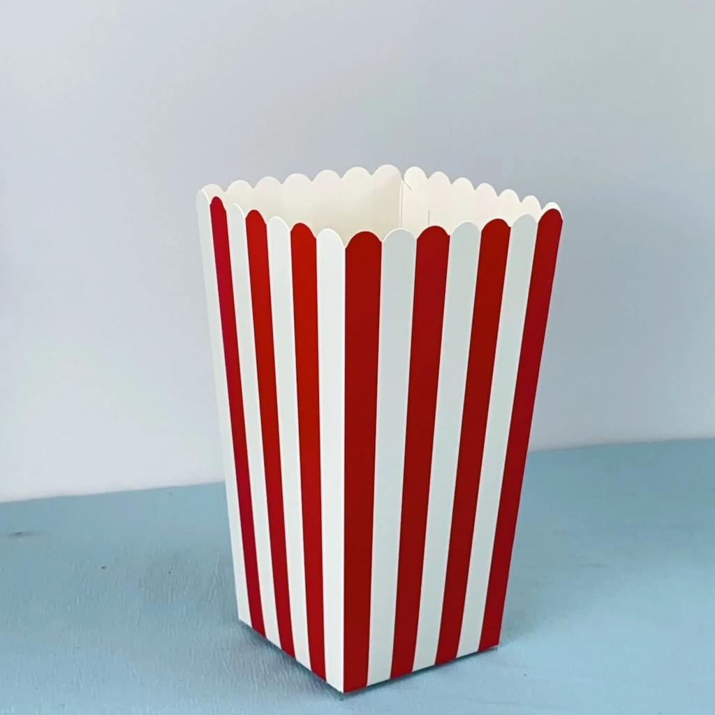 12/24 шт. ведер для попкорна, полосатые сумки, контейнеры для закусок на детский праздник, дни рождения, вечеринки, подарочные коробки для попкорна
