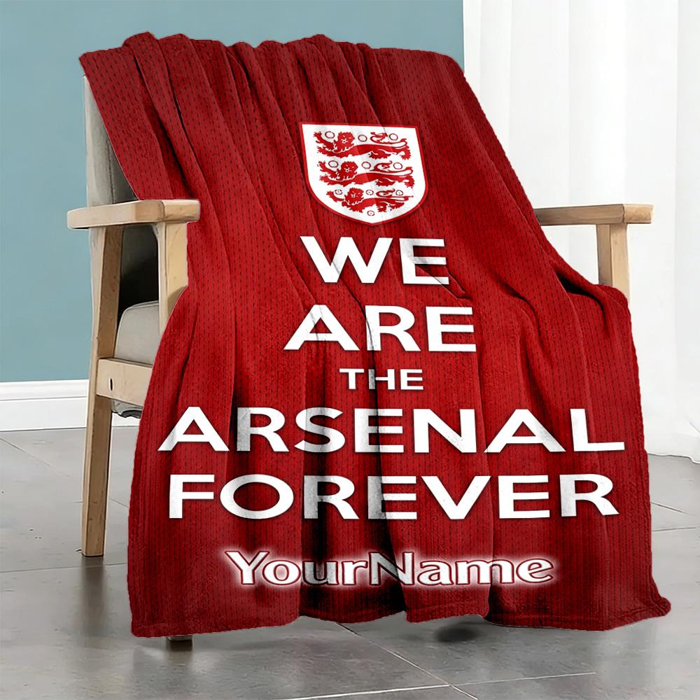 Arsenal Customize Your Name Blanket Throw Personalized Blanket Comfortable for Seaside Nap Office Chair Livingroom Four Seasons Multipurpose