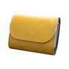 Kotocal Mini Wallet Genuine Leather Gion Bifold Small Wallet with Unbreakable Bills for Men Brown Yellow Amber Brown Yellow [COTOCUL] (Amber)