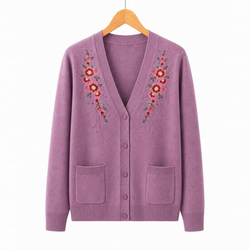 TUCANO Women's Elderly Warm Knitted V-Neck Cardigan