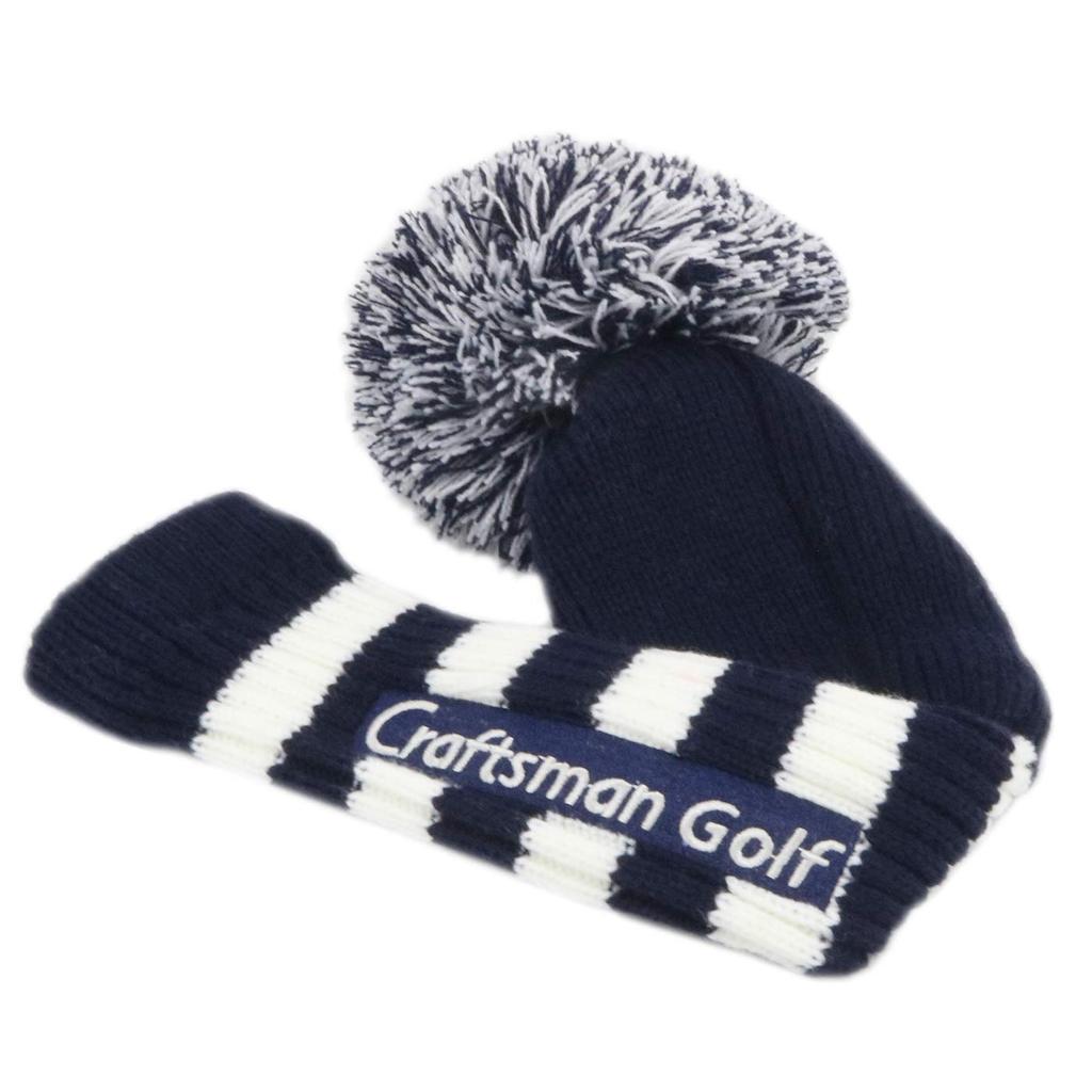 Крышка для клюшки для фейрвея Craftsman Golf, вязаная, #F (3, 4, 5, 7, Х) Чехол для клюшки с помпоном, темно-синий/белый