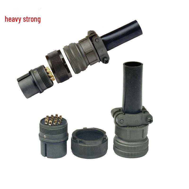 Heavy Duty 14-Pin Male-Female Connector, US Standard, MS3106A20-27S Socket & MS3102A20-27P Plug
