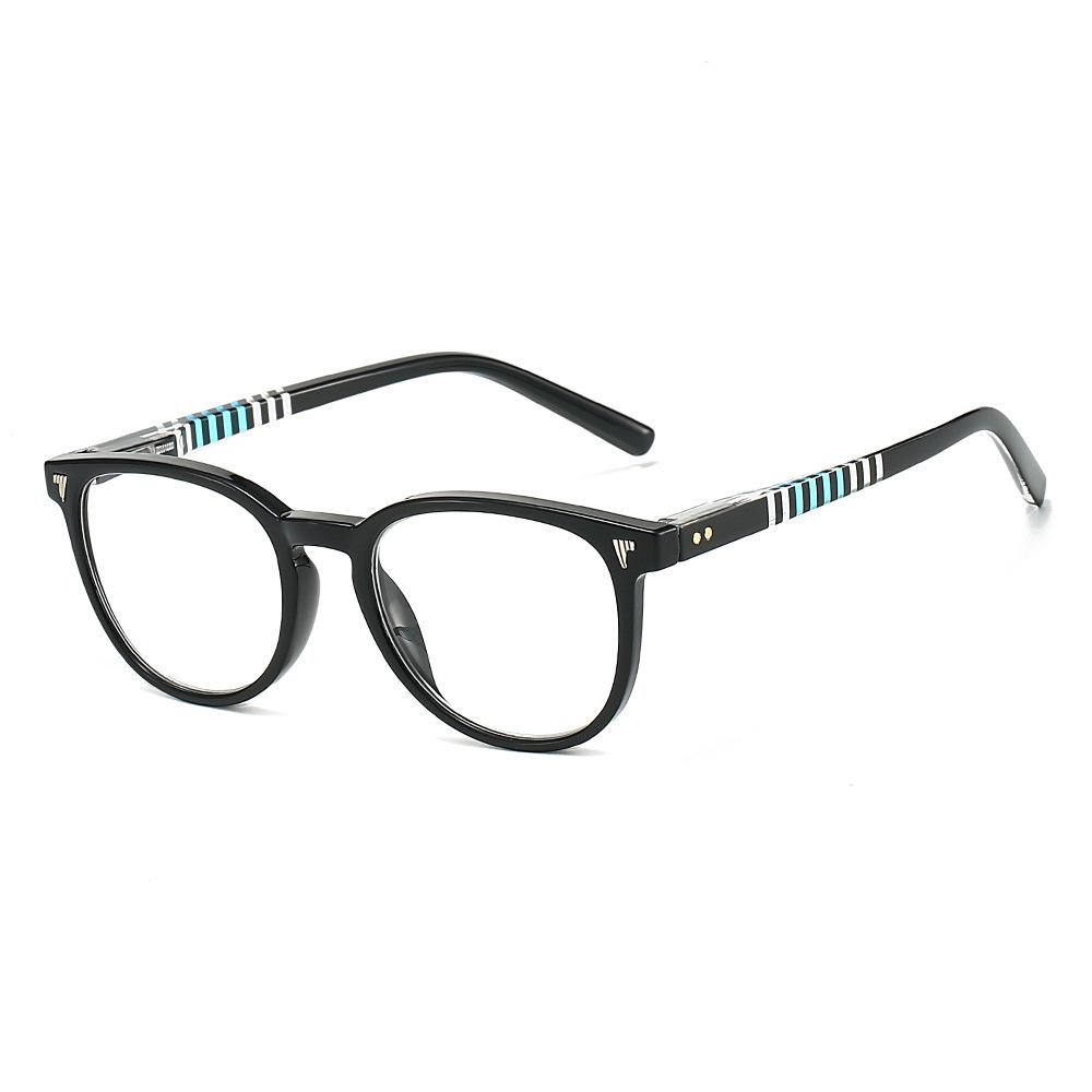 New anti-blue light glasses for men and women, Korean retro artistic oval frame, ultra-light high-definition reading glasses