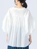 Beams Heart Shirt with Gathered Sleeves and Skipper OFF One Size Women's S/S Top, WHITE,