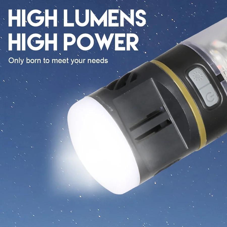 New LED Camping Light String Type-C Rechargeable Outdoor Waterproof Color Camping Atmosphere Light 2000mAh Bright Tent Light