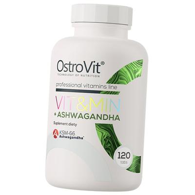 Мультивитамины с Ашвагандой, Vit Min + Ashwagandha, 120таб (36250104)