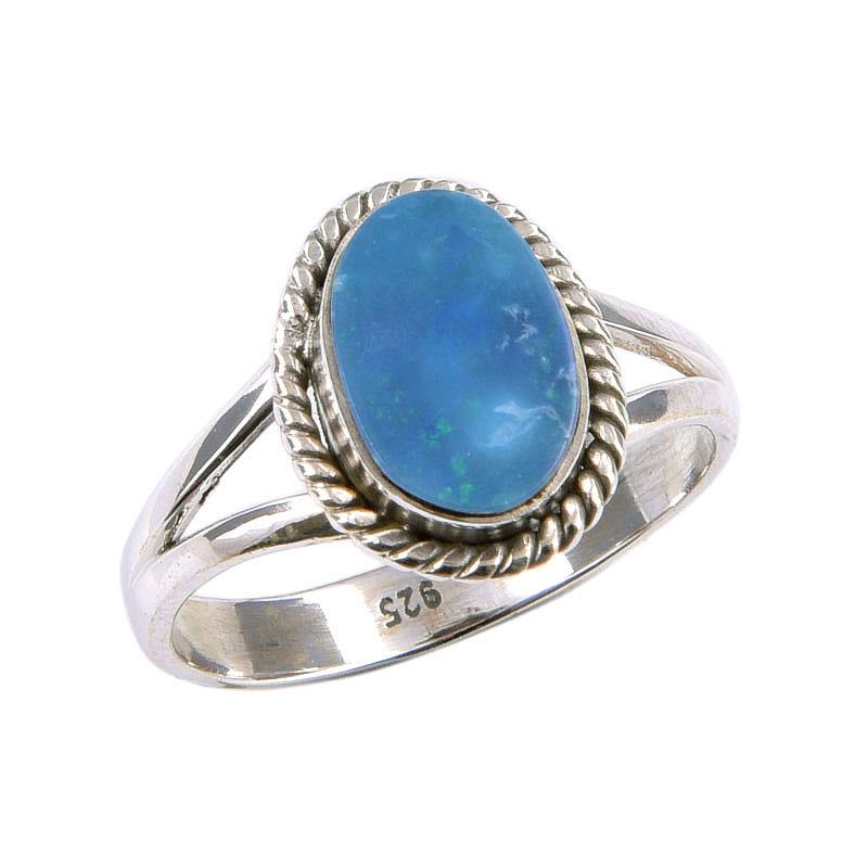 Кольцо из чистого серебра 925 пробы с натуральным австралийским опалом, размер 7,5 Z3c69