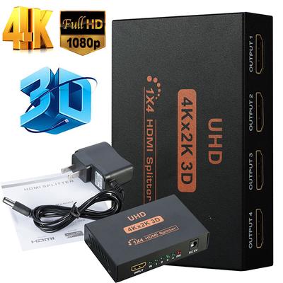 Ultra HD 4K 4-портовый разветвитель HDMI 1x4 Повторитель Усилитель 1080P 3D-концентратор 1 вход 4 выхода