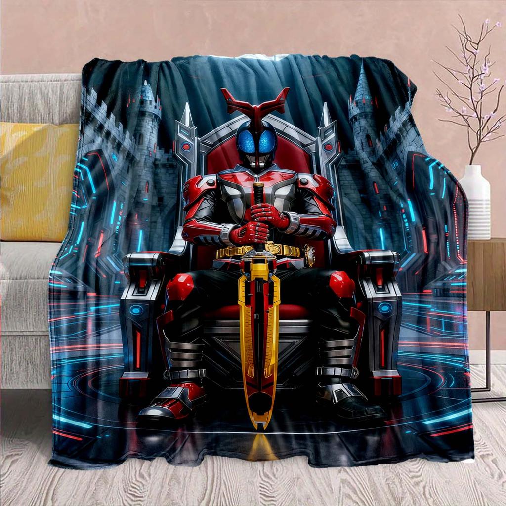 Фланелевое одеяло Kamen Rider – Мягкое, теплое, идеально подходит для диванов, постельного белья, кемпинга, путешествий, офиса и домашнего декора – QJY