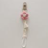 Plastic Flower Dummy Nipple Holder Plaid Embroidery Pacifier Clips Retro Baby Pacifier Chain  Girls