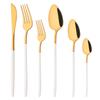 6Pcs/Set Silver Flatware Cutlery Set Stainless Steel Knife Dessert Fork Spoon Tableware Set Festival Kitchen Dinnerware Gift