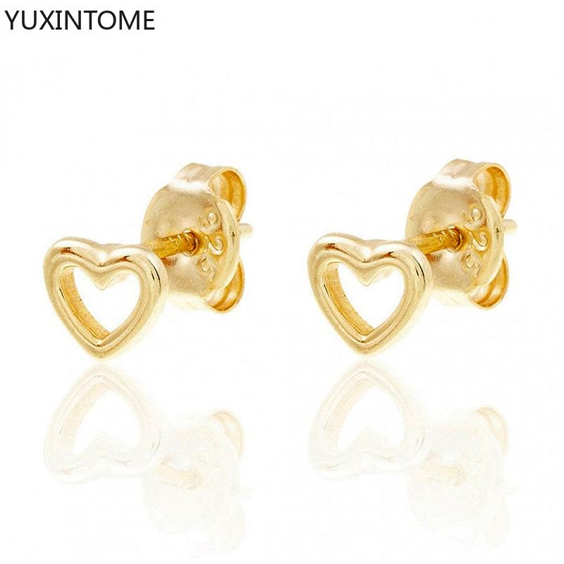 Серьги-кольца из серебра 925 пробы с изысканным кулоном-сердцем, модные геометрические серьги-гвоздики с цирконами, женские тонкие ювелирные изделия