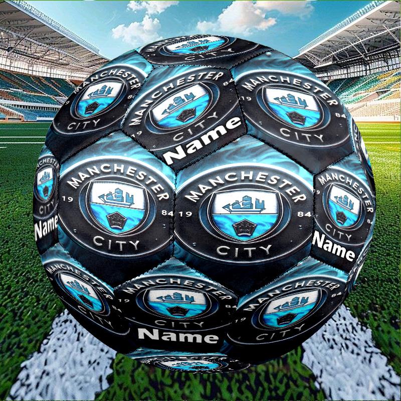 Custom Name Personalized Manchester City FC-A Print Size 5 Soccer Ball Training & Match Football, for Team, Kicking, Gift for Football Enthusiasts