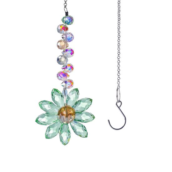 Стеклянный Цветок Ловец Солнца Подвесное Украшение Для Дома Улицы Сада Автомобиля Зеркала Заднего Вида Радуга