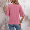 Модная и сексуальная женская двухслойная футболка с короткими рукавами и рюшами