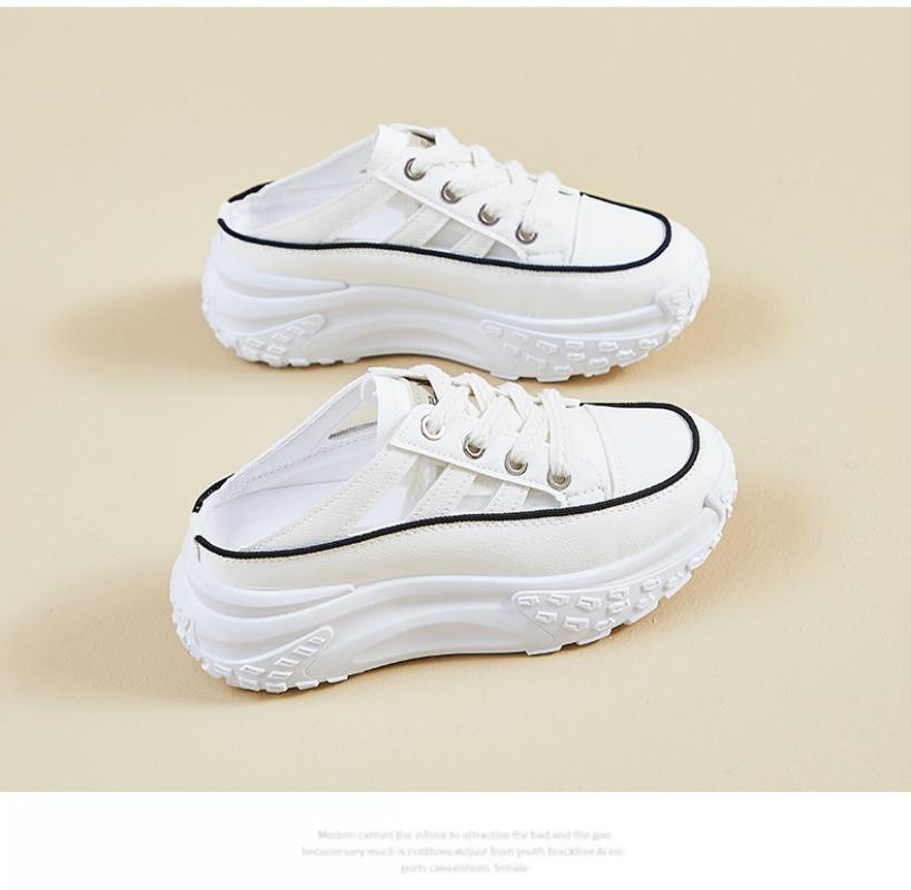 Fashion 2025 Ladies Shoes Closed Toe Women's Slippers Fashion Roman Thick Bottom Best Seller Hollow Out Lace-up Comfortable Casual Shoes