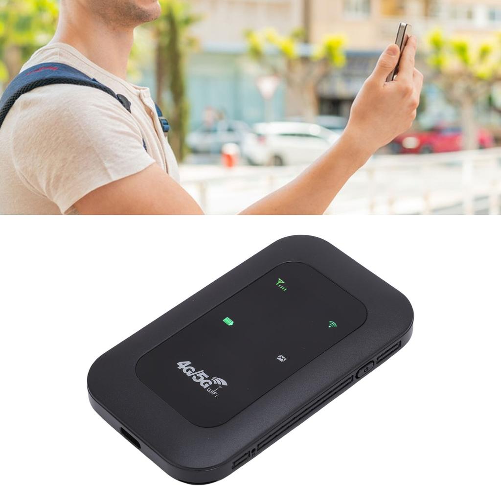 4G 5G WiFi Hotspot Supports 10 Connected Devices LTE Mobile Router for Travel 300Mbps High Speed SIM Card Slot Color LED Display Screen