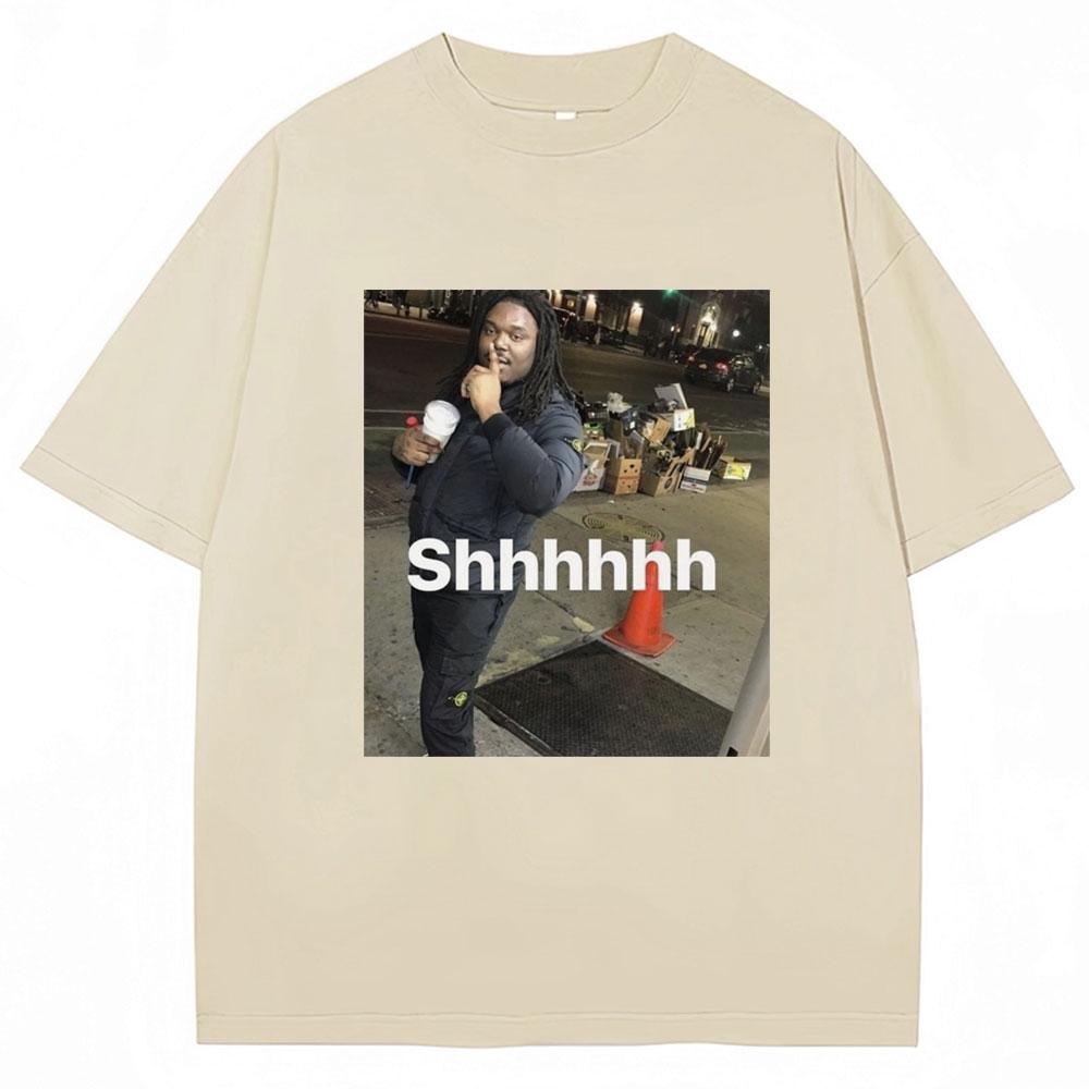 Lucki Shhhhh Забавный Мем Принт Футболки Мужские Женские Оверсайз Юмор Футболка 100% Хлопок Круглый Вырез Повседневные Футболки