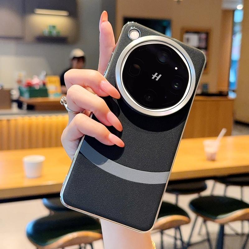 Чехол для Oppo Find X9 Ultra и Find X9s Pro из гальванизированной кожи, цвет «Черно-белый блок», защита от пожелтения и отпечатков пальцев
