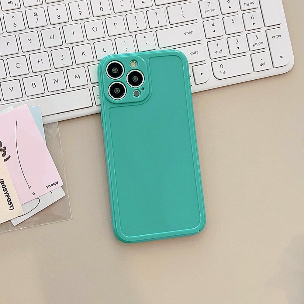 Маленькая и свежая фоторамка 14Pro Max Apple IPhone 15 Чехол для мобильного телефона 11 Однотонный 13 Силиконовый XS Подходит для 12 Мягкий X