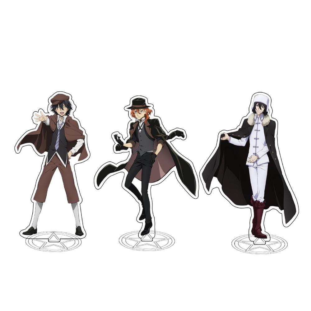 Фигурка на акриловой подставке Bungou Stray Dogs, Эдогава Рампо Федор Достоевский, Накахара Чууя, настольная модель подставки