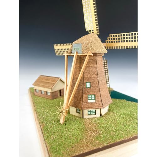 Woody Joe European Streets Series: Kinderdijk, Netherlands Wooden Model Assembly Kit (Diorama)