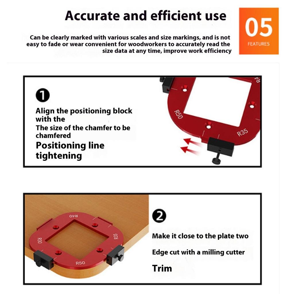 Шаблон радиуса угла фрезера, Шаблон радиуса фрезера, Алюминиевые шаблоны для фрезера для деревообработки, Угловые приспособления для фрезера