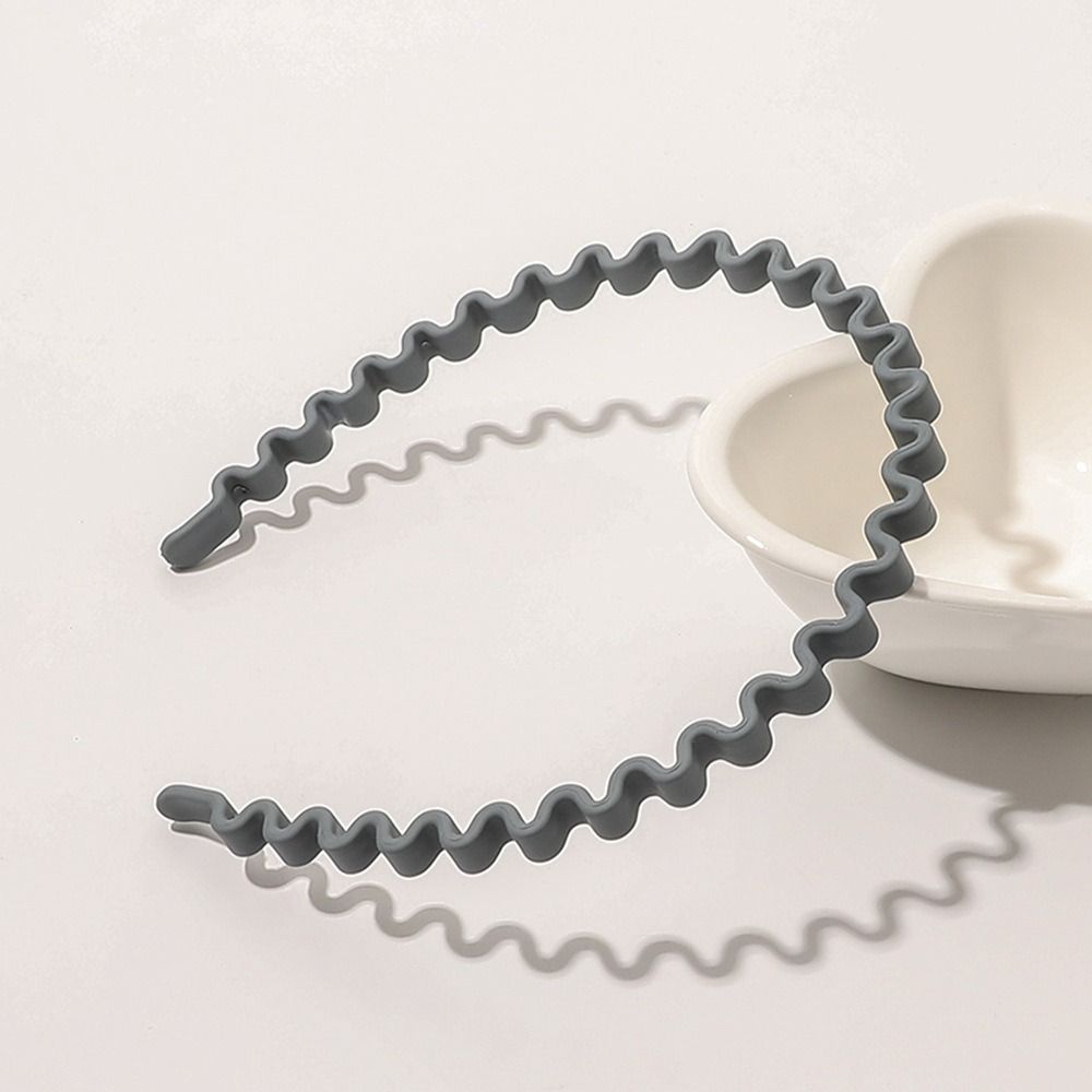 Solid Color Teeth Wave Hair Hoop Headdress Non-slip Hairband Teeth Matte Hair Hoop Outdoor
