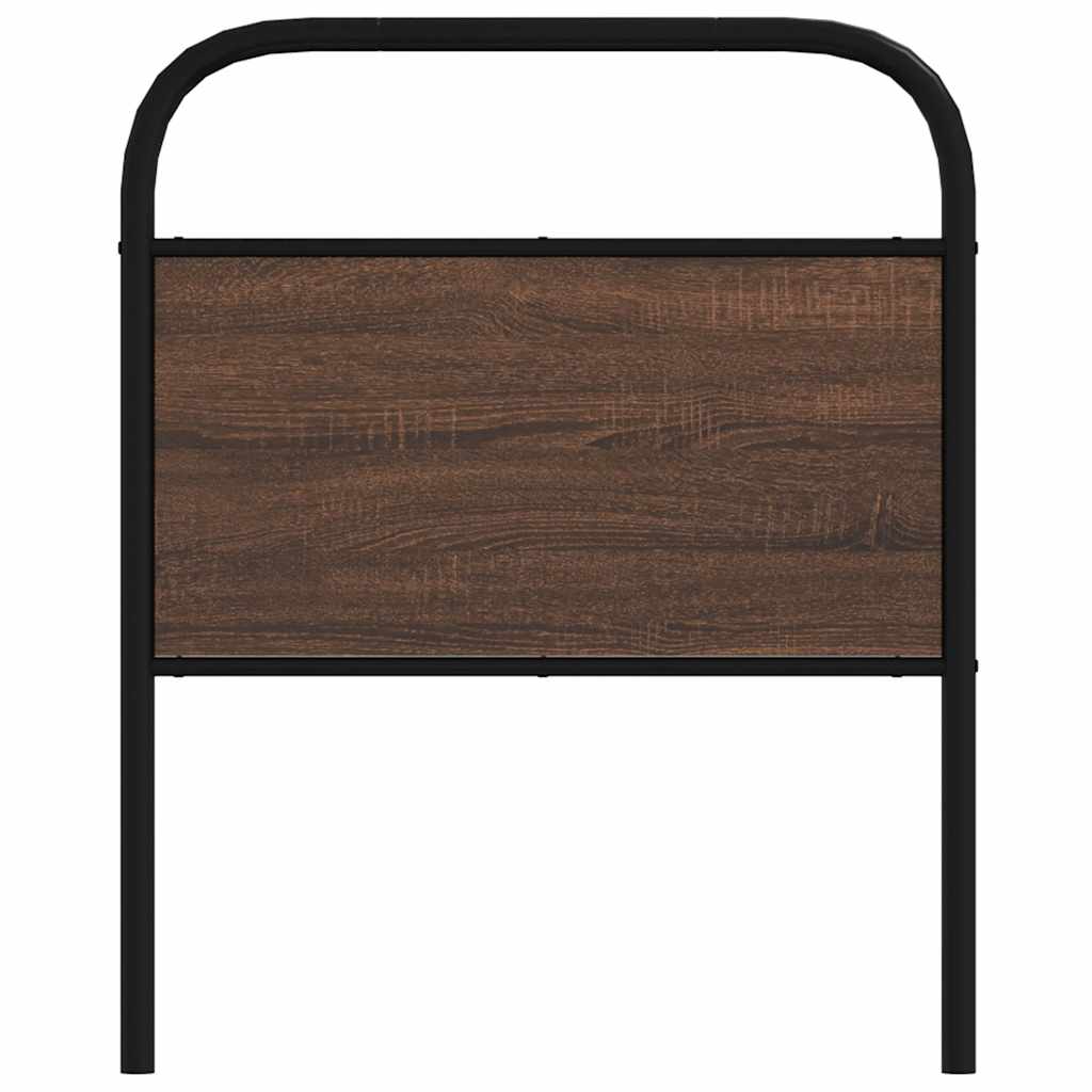Vidaxl Wezgłowie, Brązowy Dąb, 80 Cm, Stal I Materiał Drewnopochodny