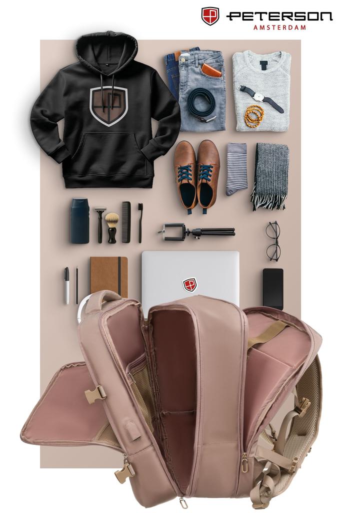 PTN 24421-5081 Beige Travel Backpack