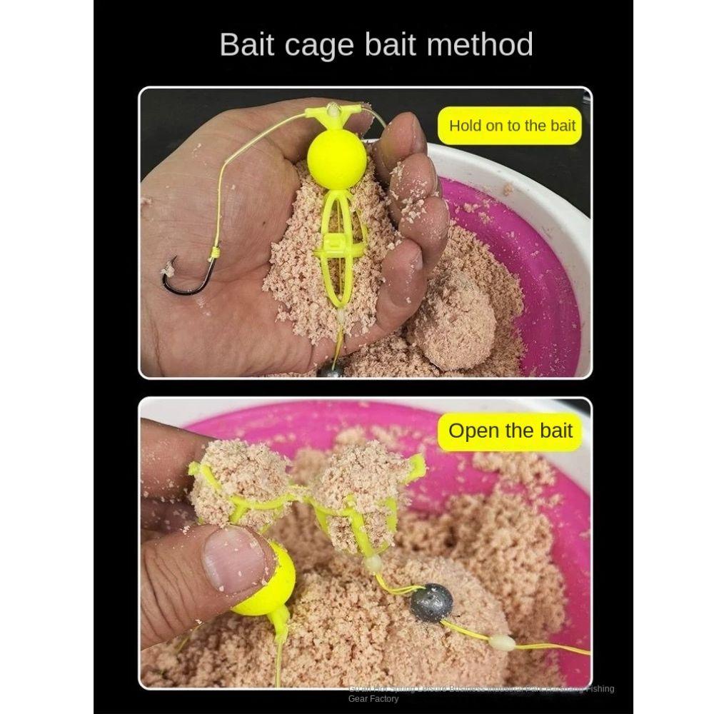String Hook Fishing Bait Cage Carbon Steel Fishing Spring Bait Cage Line Group Feeder Sinker Sea