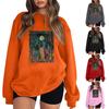 Women's Casual Round Neck Long Sleeved Pullover, Halloween Printed Top, Long Sleeved Hoodie