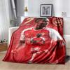 Bukayo Saka Football Fleece Blanket, Soccer Player Saka Red Background Print Throw Blanket, Soft Warm Blanket for Sofa Bedroom Fan Decor