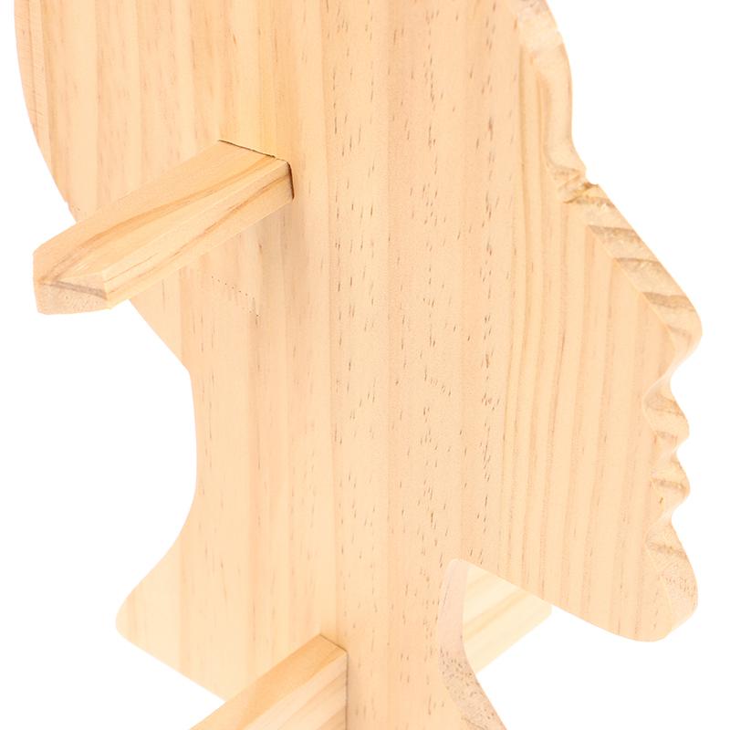 Sunglasses Shelf Display Stand Counter Glasses Storage Shelf Wooden Boys And Girls Head Mold Desktop Glasses Holder